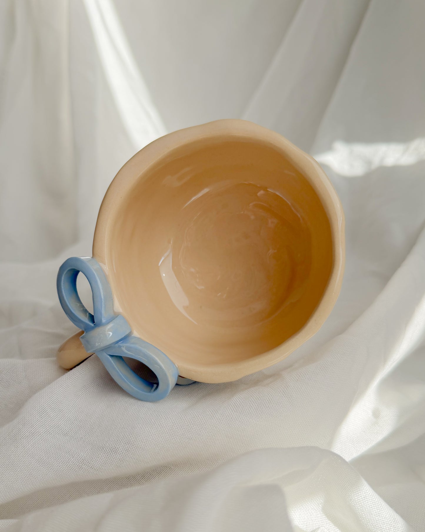 Ribbon Hearts Blue Mug L