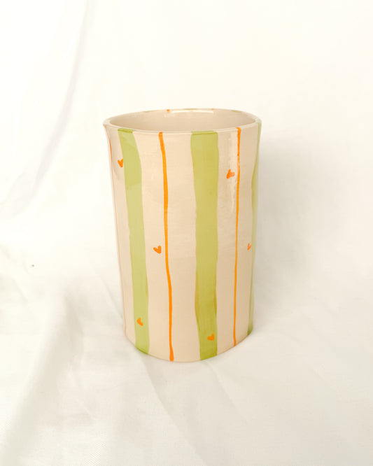 Green Stripes Vase