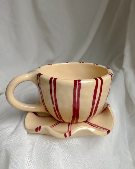 Stripes Burgundy Cup M