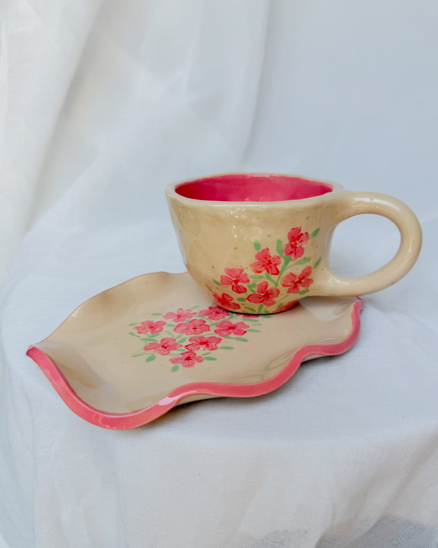 Pink Flowers Cup M