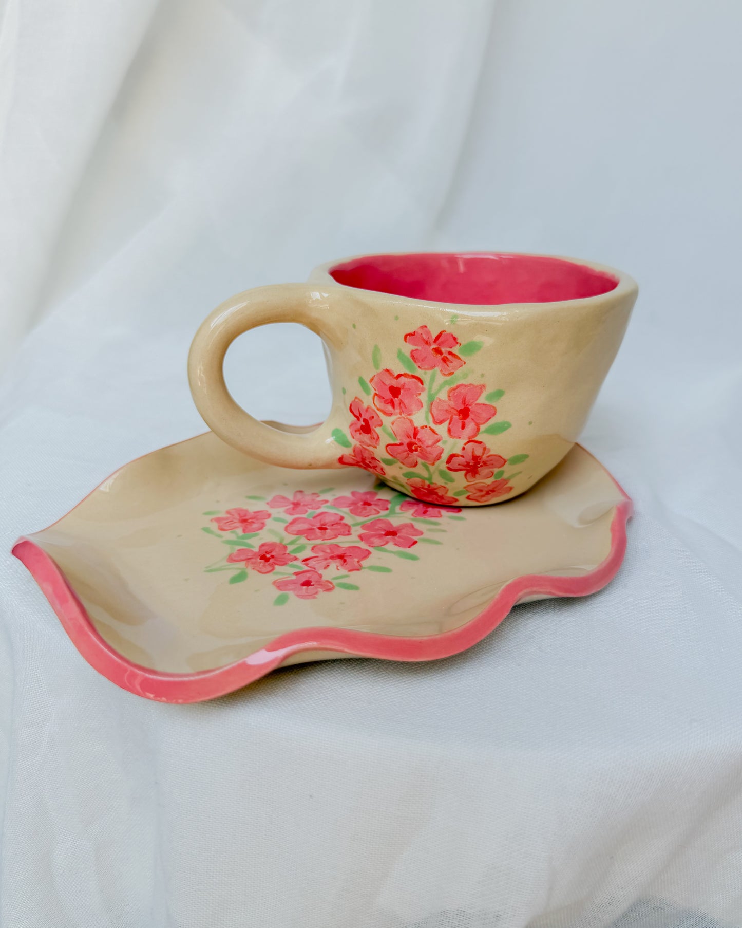 Pink Flowers Cup M