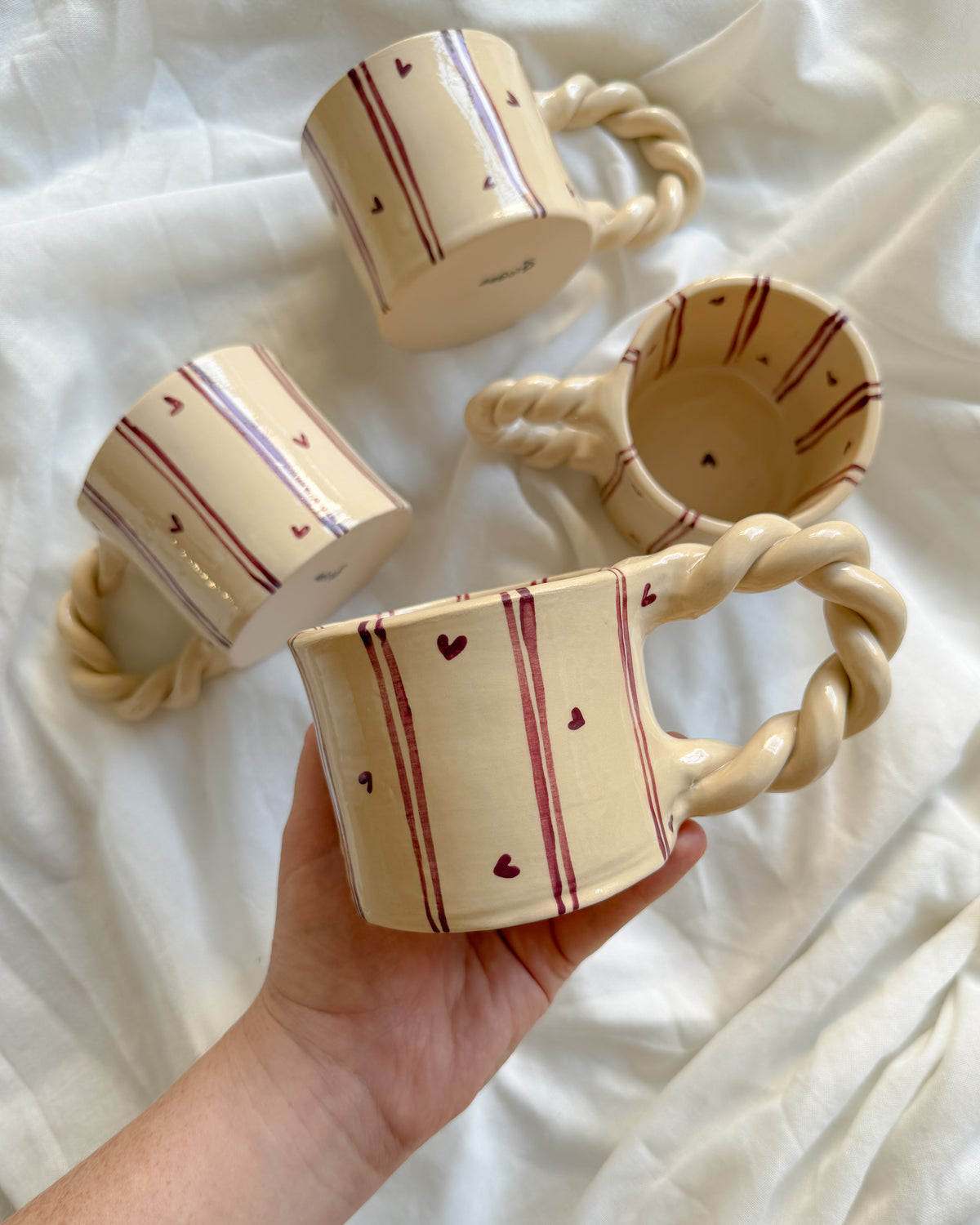Striped Burgundy Mug XL